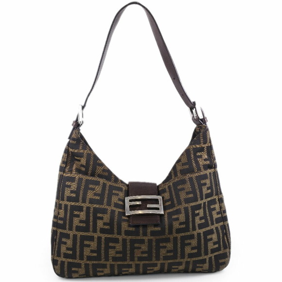 Fendi Handbags - Fendi Zucca shoulder bag brown canvas leather